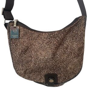 Borbonese Womens Nylon Crossbody Brown Purse Small